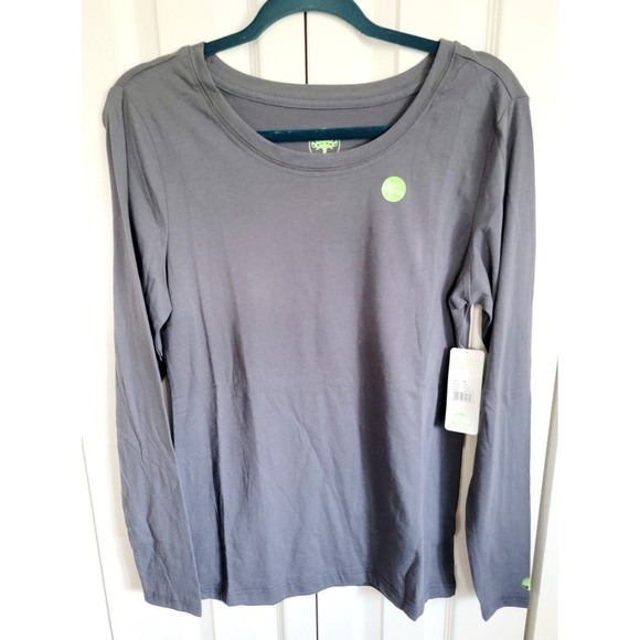 Healing Hands M Yoga Workout Melissa Top Women's Pewter L/S‎ NWT - Picture 1 of 9